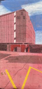 A Gauche, technique mixte sur carton, cm. 45x24, 2025.