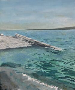 Beau Rivage 2, huile sur toile de lin, cm. 55x46, 2025 copie
