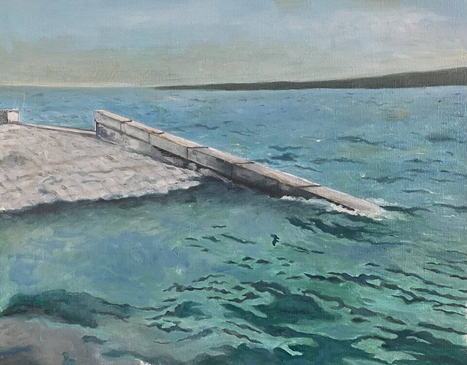 Beau Rivage 2, huile sur toile de lin, cm. 55x46, 2025 copie