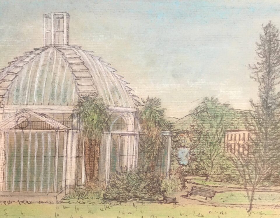 Ge Jardin Botanique, technique mixte sur papier kraft, cm. 21x29,5, 2023 copia copie