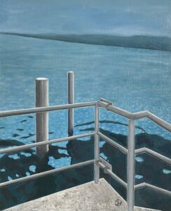 Rive Droite 2, huile et acrylique sur toile de lin, cm.46x38, 2025 copie
